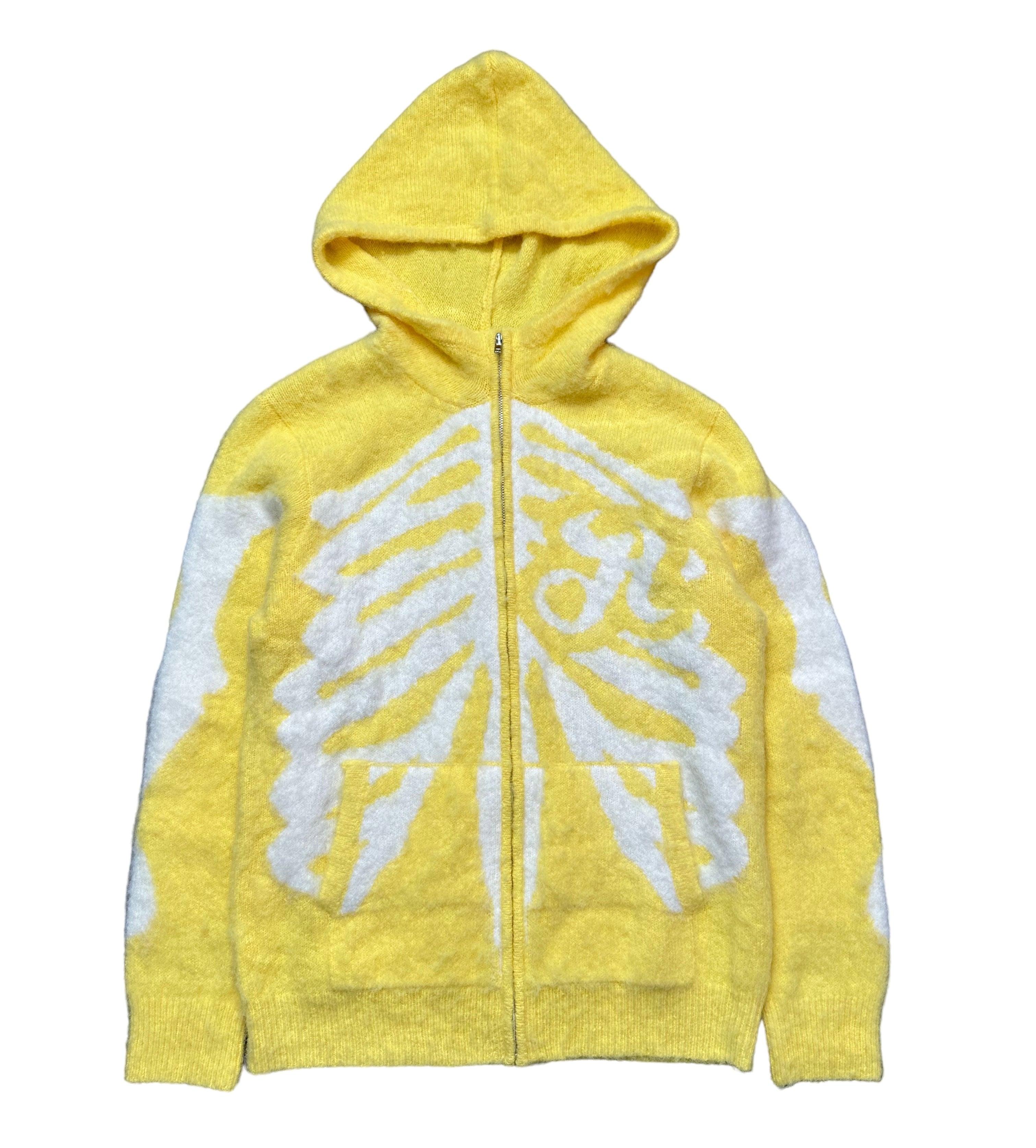 Yellow Mohair Bone Hoodie - HOLLYWOODHUNNA