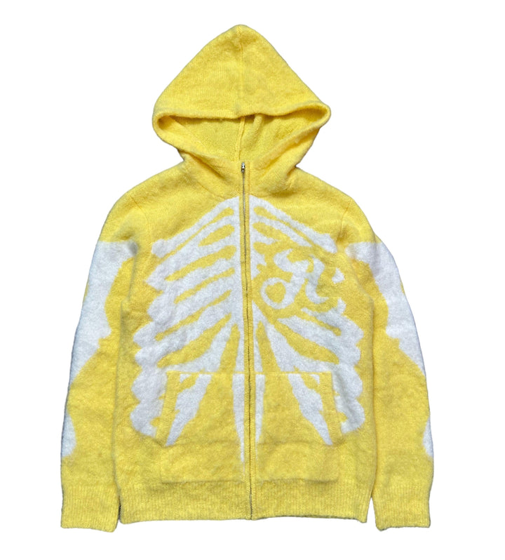 Yellow Mohair Bone Hoodie - HOLLYWOODHUNNA