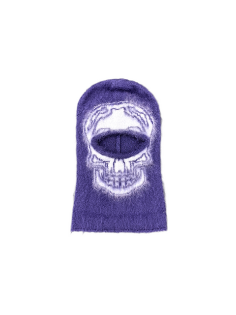 Purple Mohair Bone Balaclava