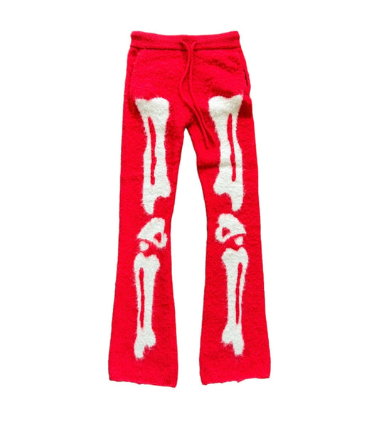 Red Mohair Bone Pants - HOLLYWOODHUNNA