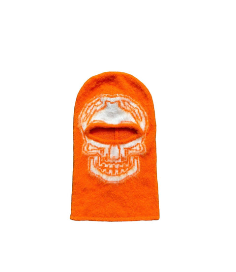 Orange Mohair Bone Balaclava - HOLLYWOODHUNNA