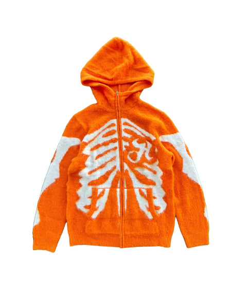 Orange Mohair Bone Hoodie - HOLLYWOODHUNNA