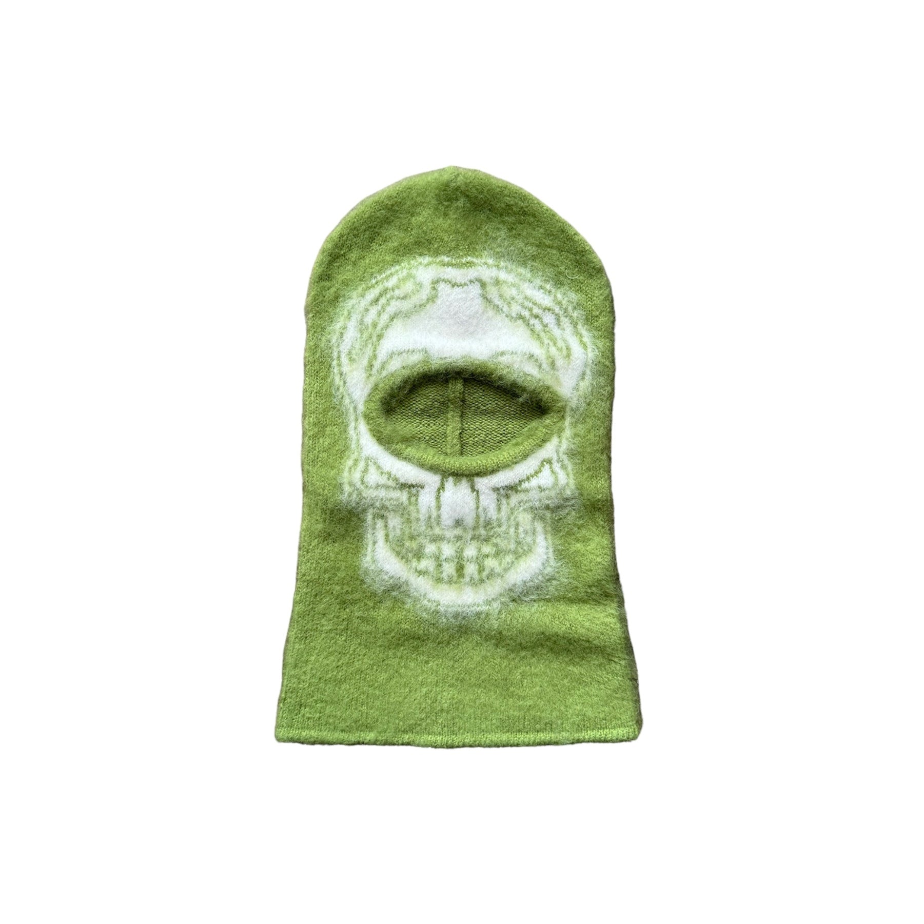 Olive Green Mohair Bone Balaclava