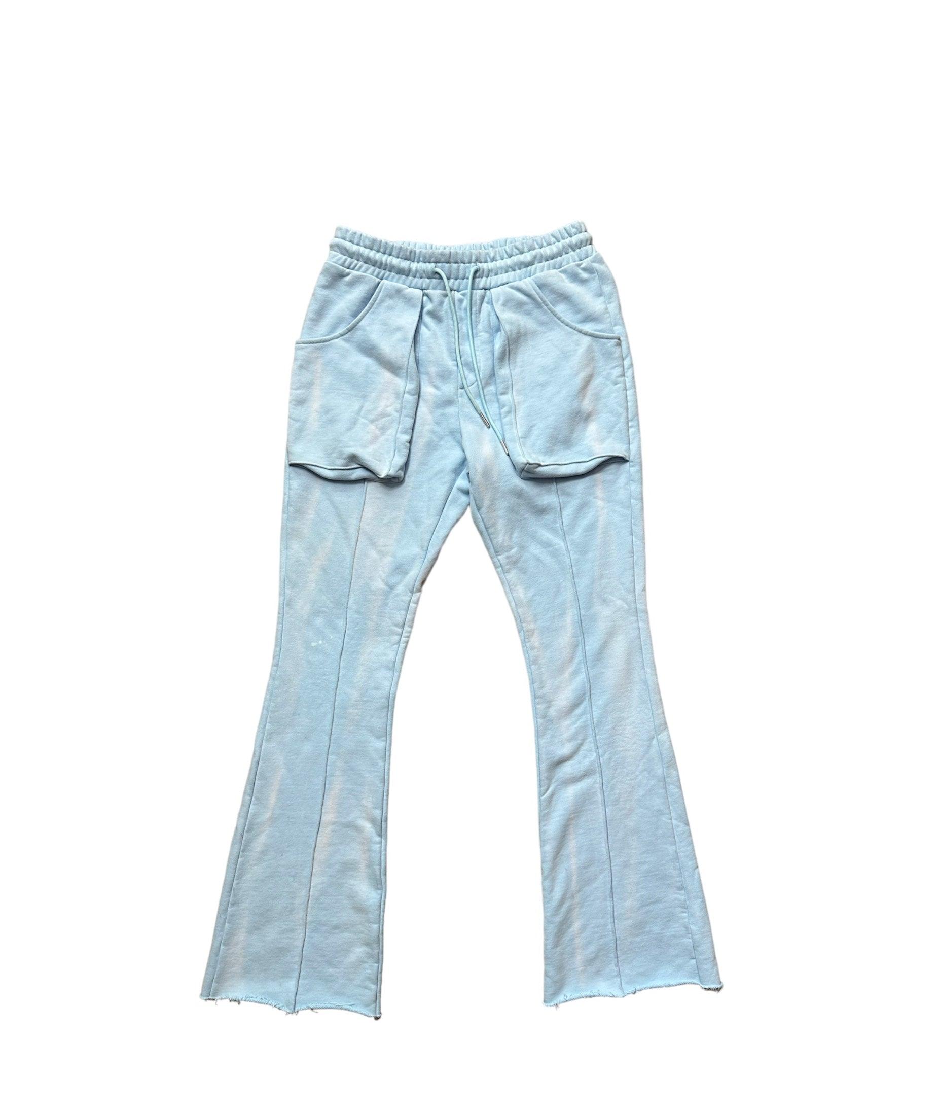 Baby Blue Wash Sweatpants - HOLLYWOODHUNNA