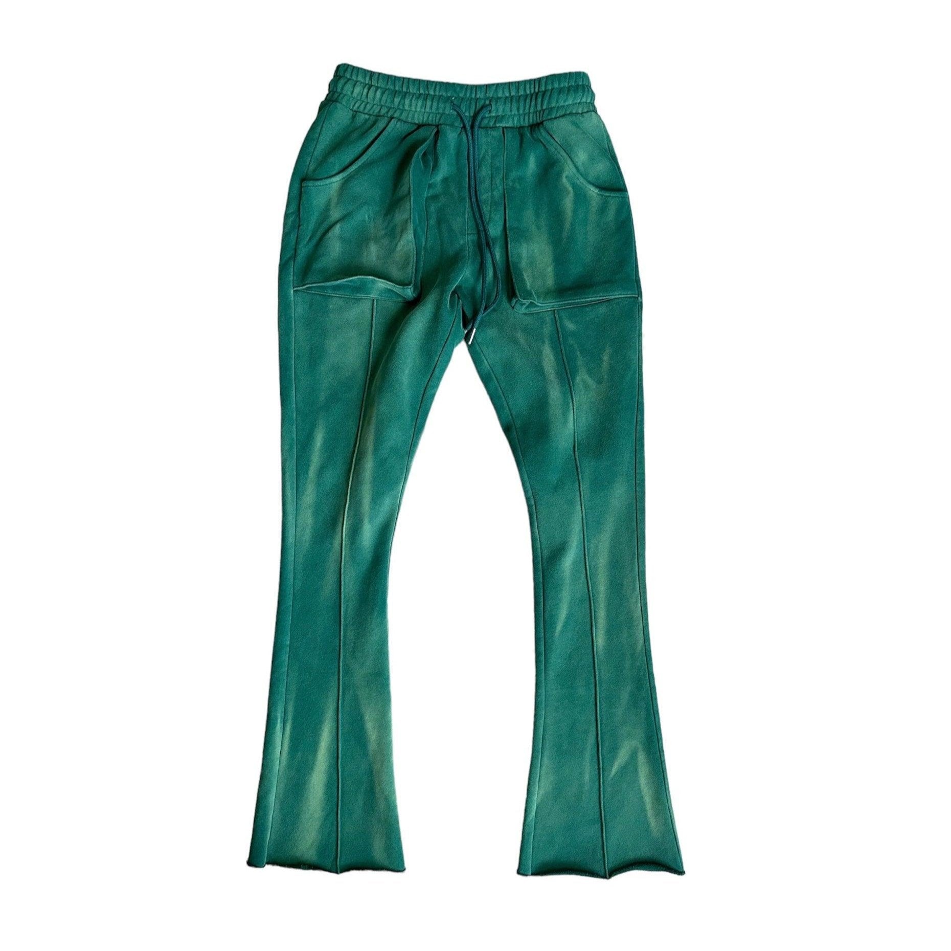 Green Washed Sweatpants - HOLLYWOODHUNNA