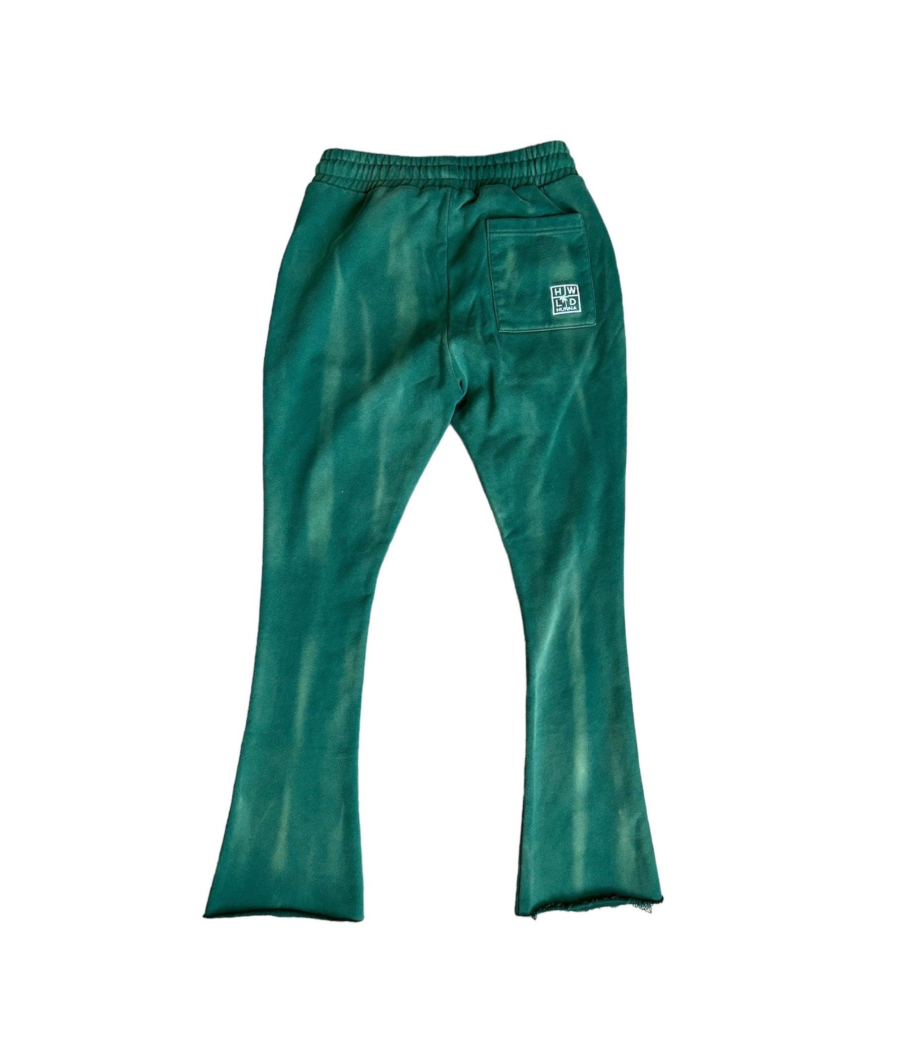 Green Washed Sweatpants - HOLLYWOODHUNNA