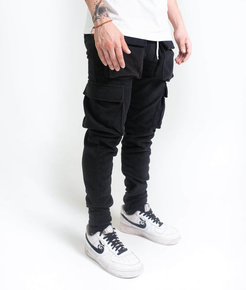 HOLLYWOODHUNNA Black Cargo Pants