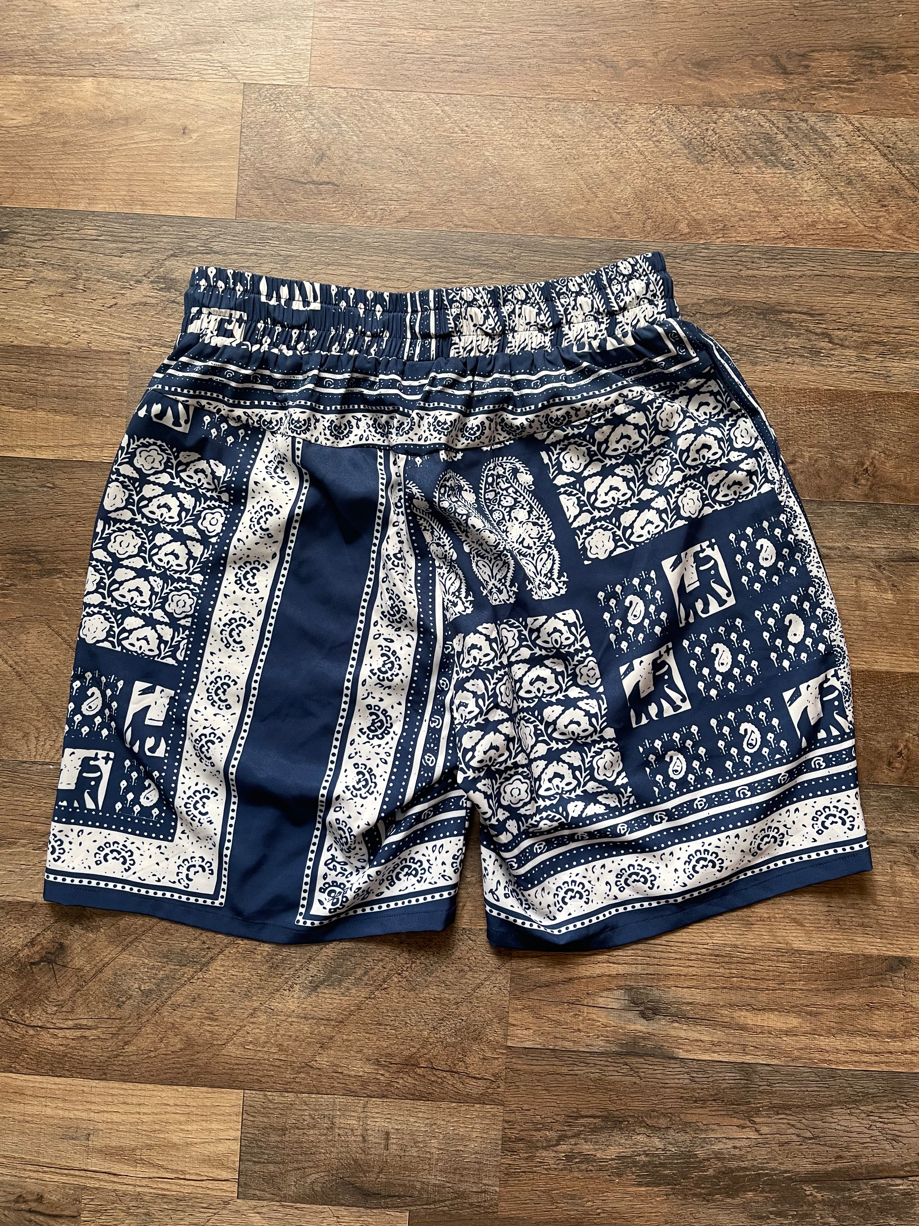 Blue Egyptian Shorts - HOLLYWOODHUNNA