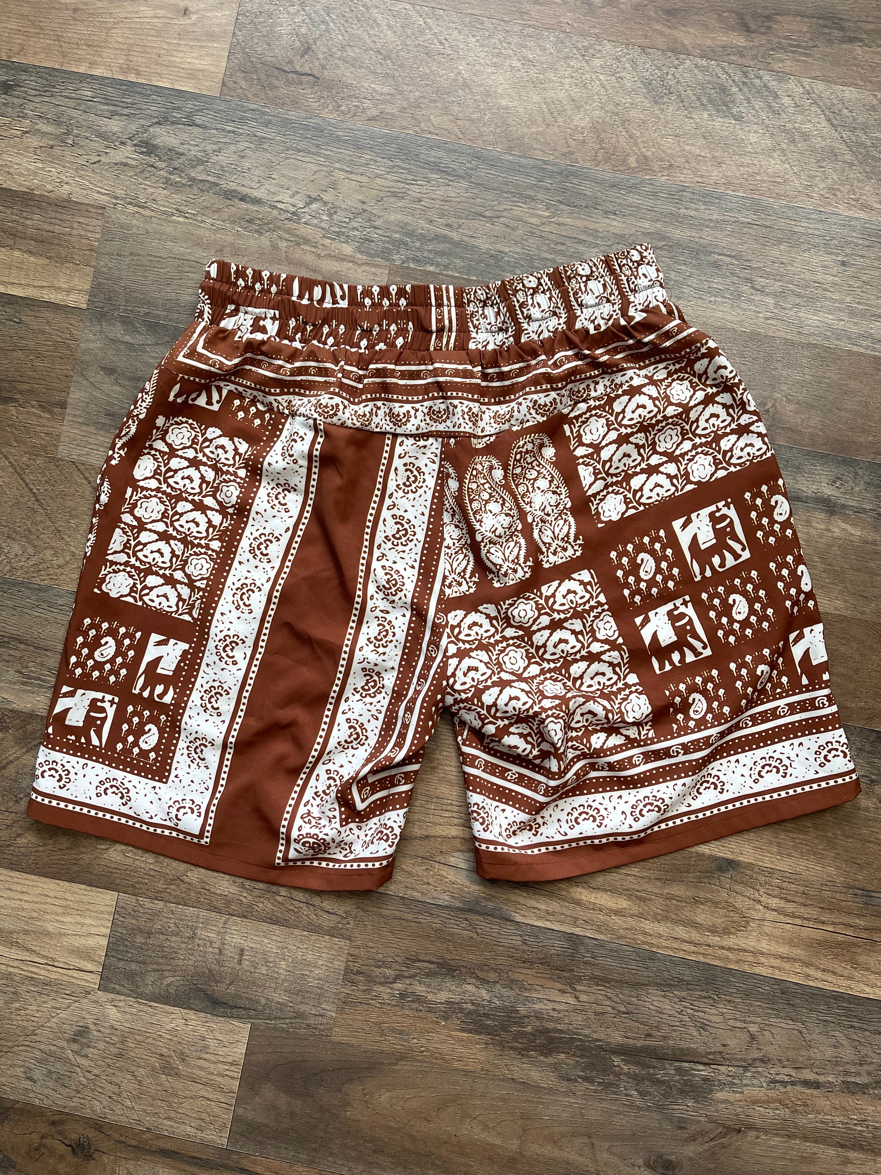 Brown Egyptian Shorts - HOLLYWOODHUNNA