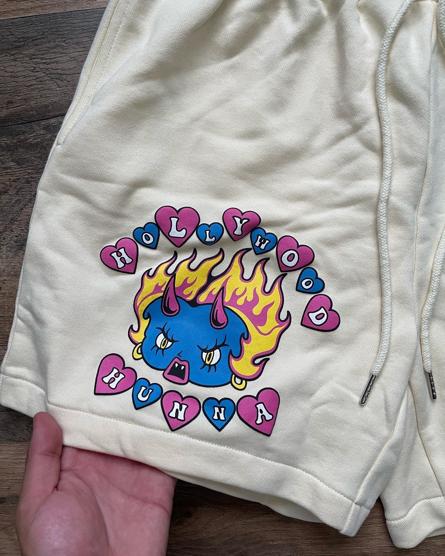 Cream Bop Shorts - HOLLYWOODHUNNA