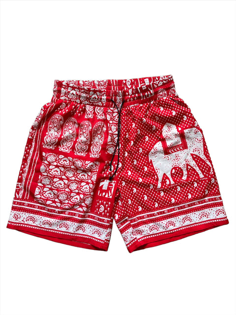 Red Egyptian Shorts - HOLLYWOODHUNNA