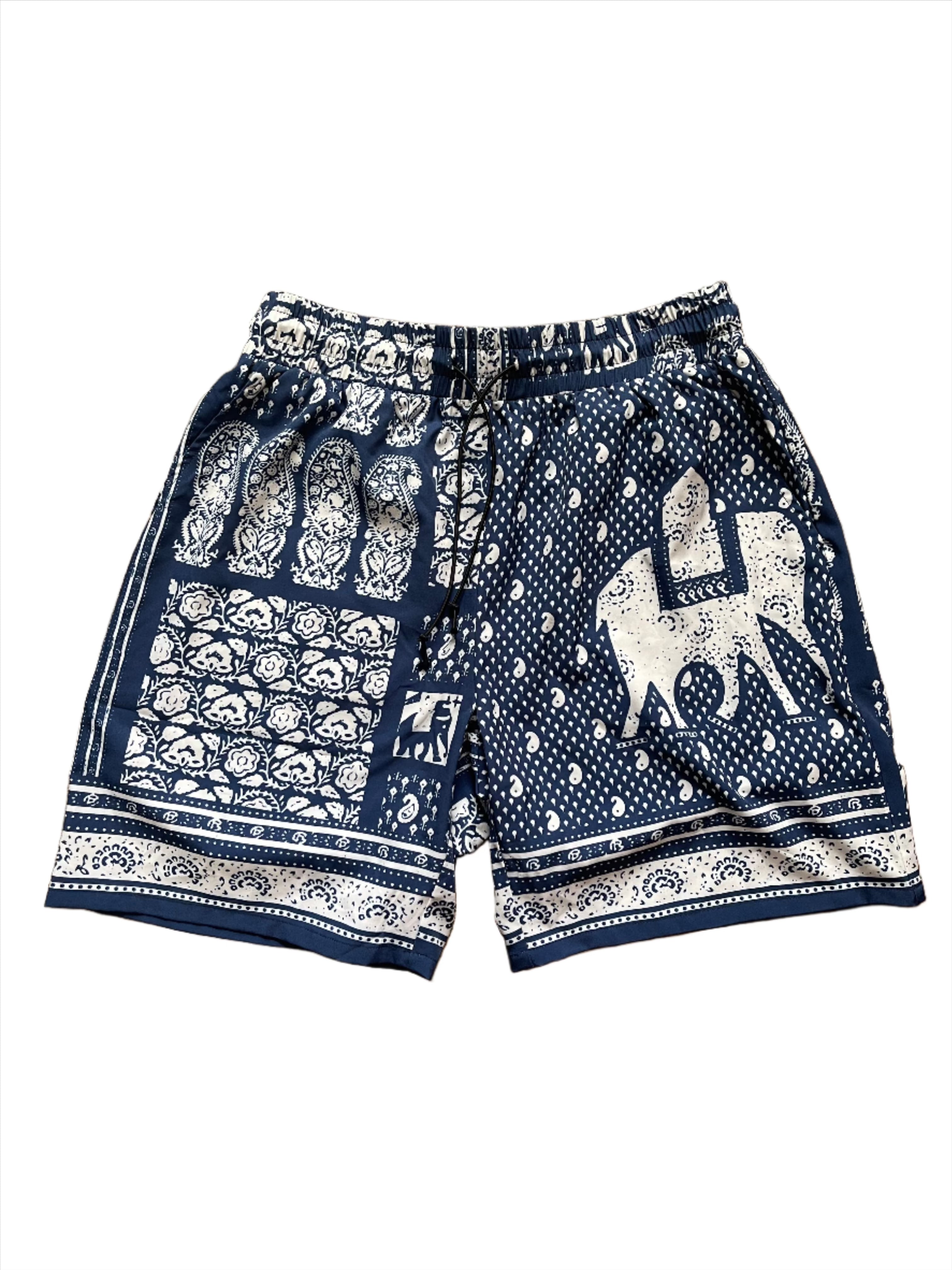 Blue Egyptian Shorts - HOLLYWOODHUNNA